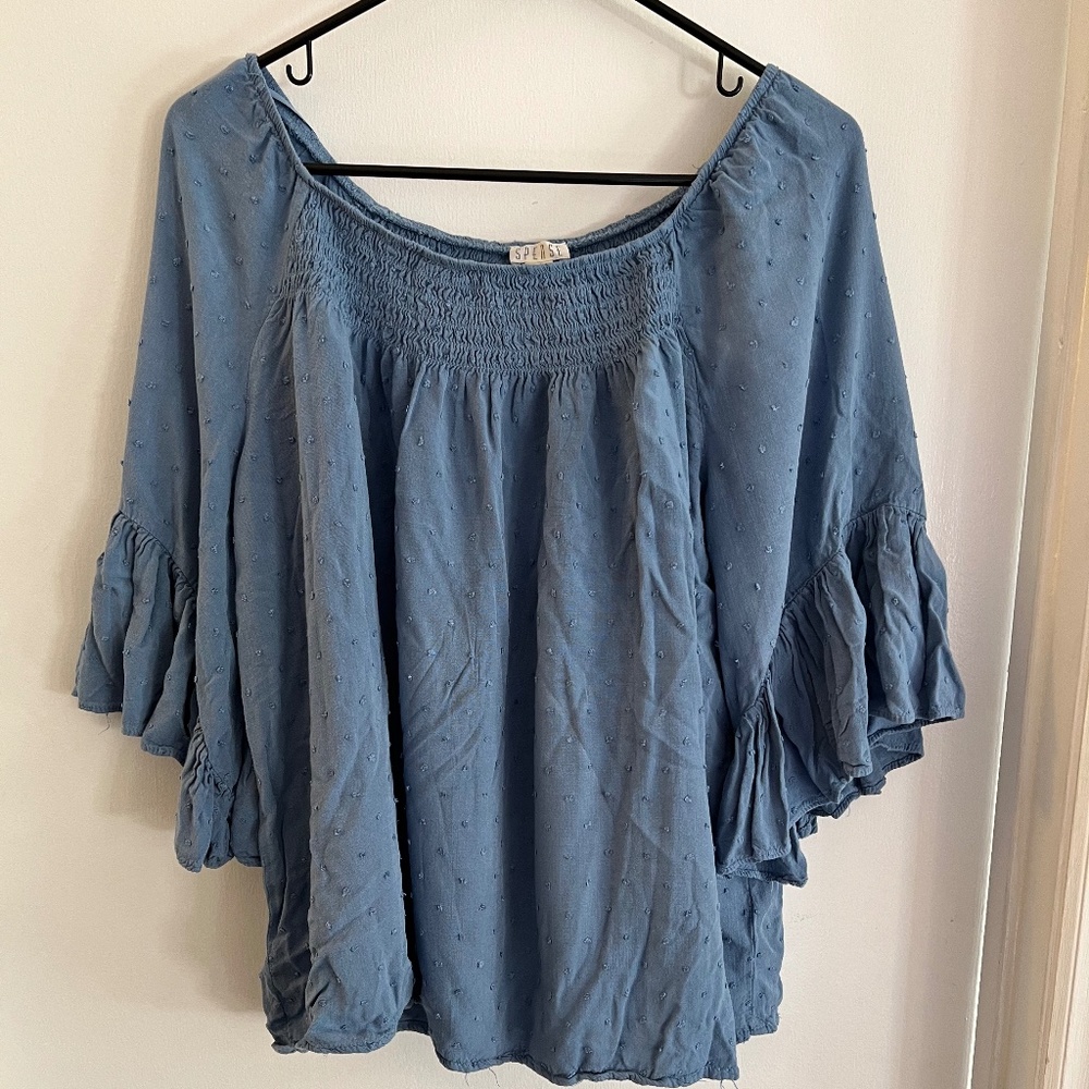 Spense Blue Flowy Blouse L $8